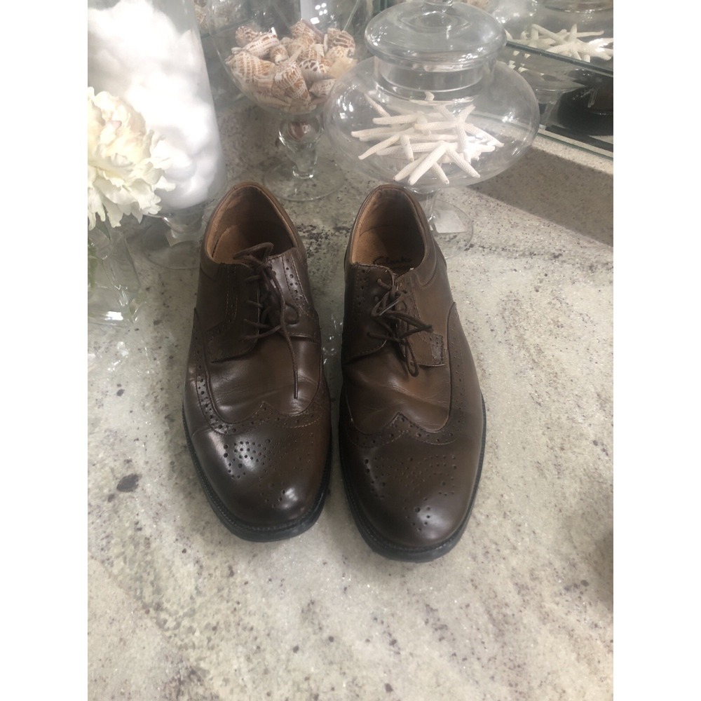 Clarks MENS 11 M Oxford Wingtips Casual Shoes Waterproof Brown Leather